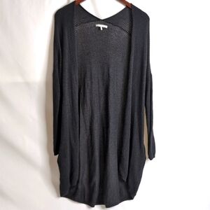 OAK + FORT Cardigan Women's Small Black Grunge Light Weave Knit